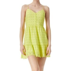 Alice + Olivia Fae Spaghetti Strap Eyelet Mini Dress -‎ Size 0